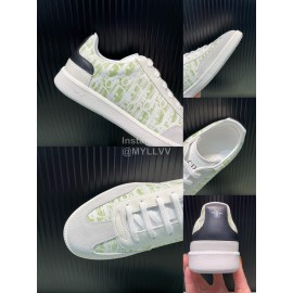 Dior And Daniel Arsham Letter Pattern Leather Casual Shoes For Men Green
