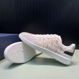 Dior And Daniel Arsham Letter Pattern Leather Casual Shoes For Men Khaki