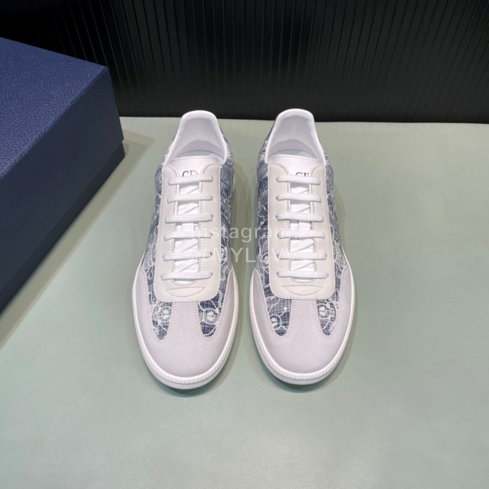 Dior And Daniel Arsham Printed Leather Casual Shoes For Men Blue