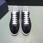 Dior And Daniel Arsham Embroidery Leather Leisure Shoes For Men Black