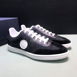 Dior And Daniel Arsham Embroidery Leather Leisure Shoes For Men Black