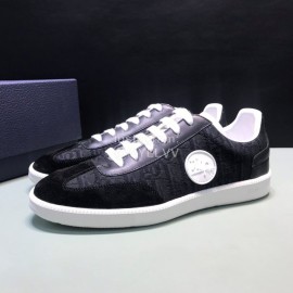 Dior And Daniel Arsham Embroidery Leather Leisure Shoes For Men Black