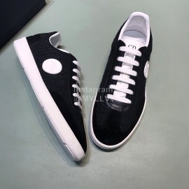 Dior And Daniel Arsham Embroidery Leather Leisure Shoes For Men Black