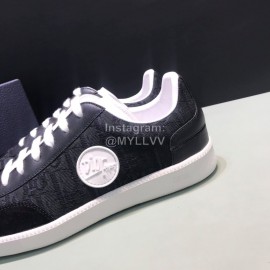 Dior And Daniel Arsham Embroidery Leather Leisure Shoes For Men Black