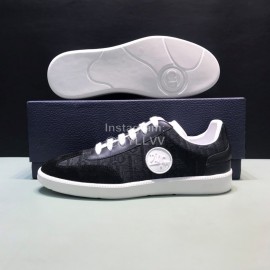 Dior And Daniel Arsham Embroidery Leather Leisure Shoes For Men Black