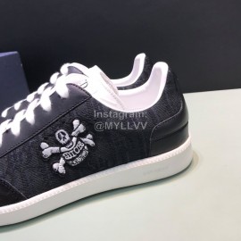 Dior And Daniel Arsham Embroidery Leather Black Leisure Shoes For Men 