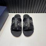 Dior Alpha Oblique Printed Nylon Lace Thick Soled Slippers For Men