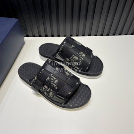 Dior Alpha Oblique Printed Nylon Lace Thick Soled Slippers For Men