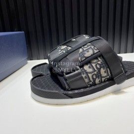 Dior Alpha Oblique Printed Nylon Lace Thick Soled Slippers For Men
