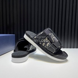 Dior Alpha Oblique Printed Nylon Lace Thick Soled Slippers For Men