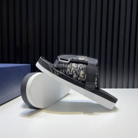 Dior Alpha Oblique Printed Nylon Lace Thick Soled Slippers For Men