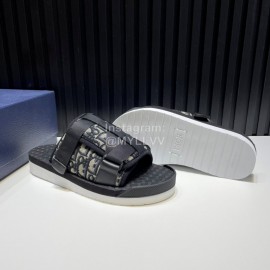 Dior Alpha Oblique Printed Nylon Lace Thick Soled Slippers For Men