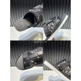 Dior Alpha Oblique Printed Nylon Lace Thick Soled Slippers For Men