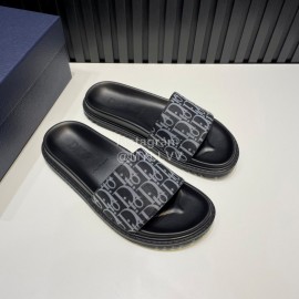 Dior Oblique Printed Leather Casual Slippers For Men