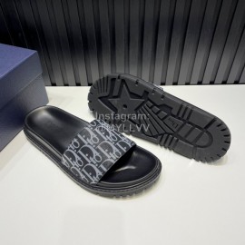 Dior Oblique Printed Leather Casual Slippers For Men