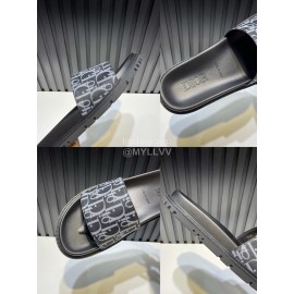 Dior Oblique Printed Leather Casual Slippers For Men