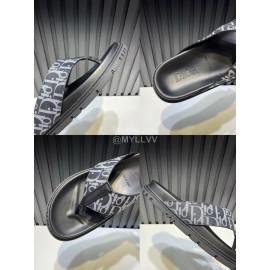 Dior Oblique Printed Leather Casual Flip Flops For Men