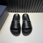 Dior Black Oblique Printed Leather Casual Slippers For Men