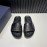 Dior Black Oblique Embossed Cowhide Casual Slippers For Men
