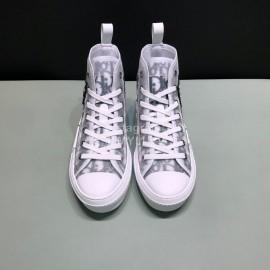 Dior Oblique Printed Little Bee Embroidery High Top Casual Shoes For Men And Women