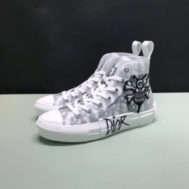 Dior Oblique Printed Little Bee Embroidery High Top Casual Shoes For Men And Women