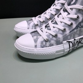 Dior Oblique Printed Little Bee Embroidery High Top Casual Shoes For Men And Women