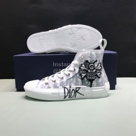 Dior Oblique Printed Little Bee Embroidery High Top Casual Shoes For Men And Women