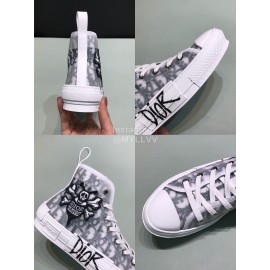 Dior Oblique Printed Little Bee Embroidery High Top Casual Shoes For Men And Women