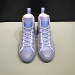 Dior Blue Oblique Printed Canvas High Top Casual Shoes For Men And Women