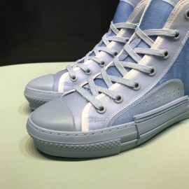 Dior Blue Oblique Printed Canvas High Top Casual Shoes For Men And Women