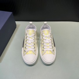Dior Oblique Printed Transparent Mesh Fabric Casual Shoes For Men And Women Yellow