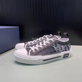 Dior Oblique Printed Transparent Mesh Fabric Casual Shoes For Men And Women Black