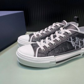 Dior Oblique Printed Transparent Mesh Fabric Casual Shoes For Men And Women Black