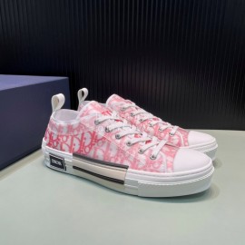 Dior Oblique Printed Transparent Mesh Fabric Casual Shoes For Men And Women Red