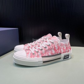 Dior Oblique Printed Transparent Mesh Fabric Casual Shoes For Men And Women Red