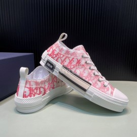 Dior Oblique Printed Transparent Mesh Fabric Casual Shoes For Men And Women Red