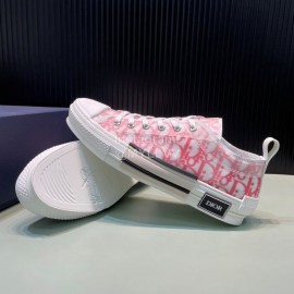 Dior Oblique Printed Transparent Mesh Fabric Casual Shoes For Men And Women Red