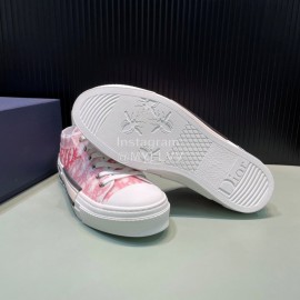 Dior Oblique Printed Transparent Mesh Fabric Casual Shoes For Men And Women Red