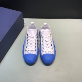 Dior Oblique Printed Transparent Mesh Fabric Blue Casual Shoes For Men And Women