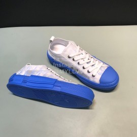 Dior Oblique Printed Transparent Mesh Fabric Blue Casual Shoes For Men And Women