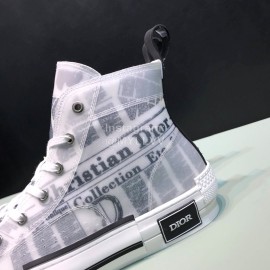 Dior Oblique Printed Transparent Mesh Fabric High Top Leisure Couple Shoes 