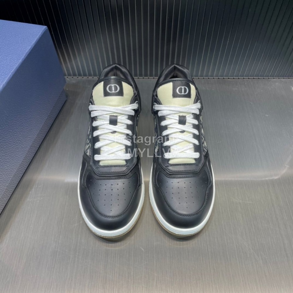 Dior Oblique Printed Calf Leather Sneakers For Men And Women Black