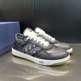 Dior Oblique Printed Calf Leather Sneakers For Men And Women Black