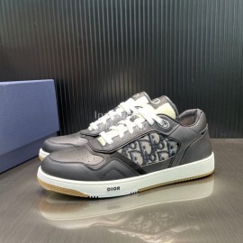 Dior Oblique Printed Calf Leather Sneakers For Men And Women Black