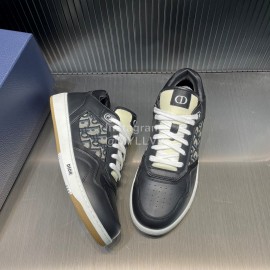 Dior Oblique Printed Calf Leather Sneakers For Men And Women Black