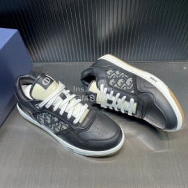 Dior Oblique Printed Calf Leather Sneakers For Men And Women Black