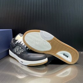 Dior Oblique Printed Calf Leather Sneakers For Men And Women Black