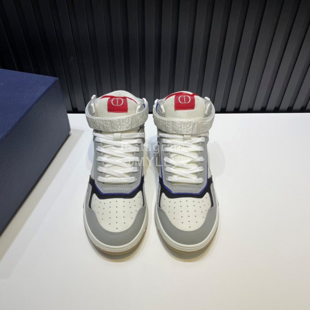 Dior Oblique Printed Calf Leather High Top Sneakers For Men And Women 
