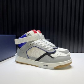 Dior Oblique Printed Calf Leather High Top Sneakers For Men And Women 