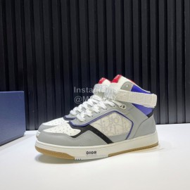 Dior Oblique Printed Calf Leather High Top Sneakers For Men And Women 